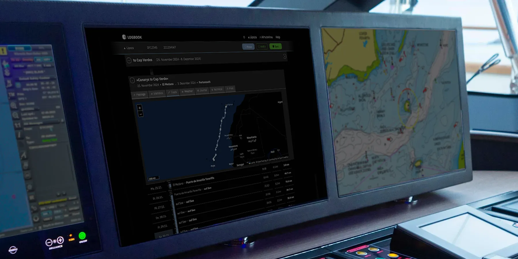 Using LOGBOOK at the control of a trawler