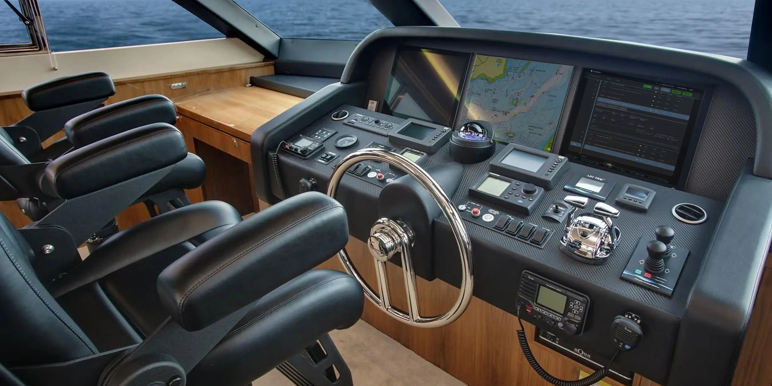 Using LOGBOOK at the control of a motor yacht