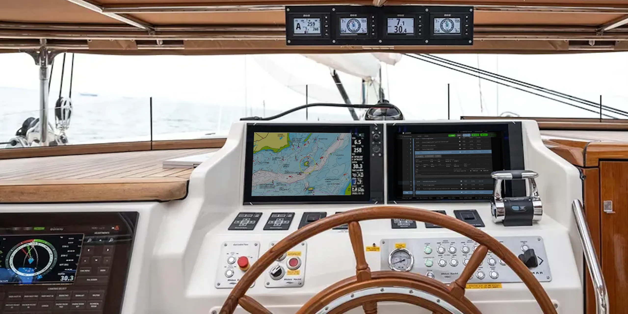 Using LOGBOOK at the control of a sailing yacht