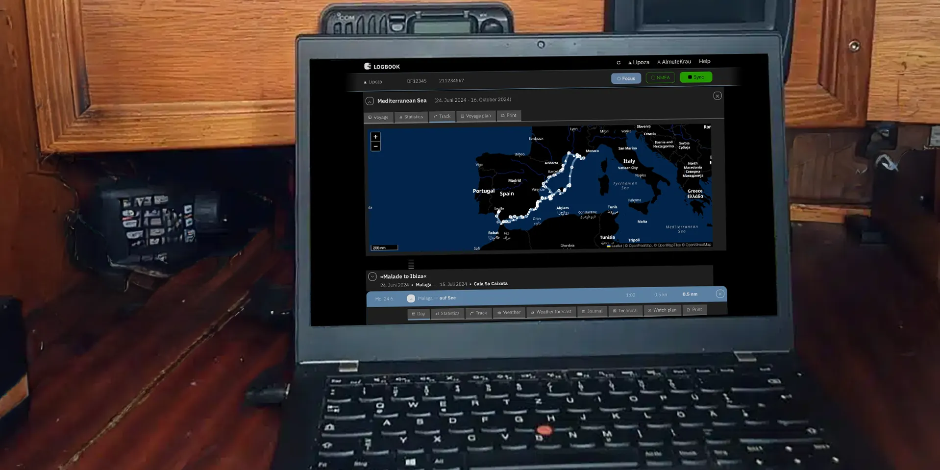 Laptop with LOGBOOK