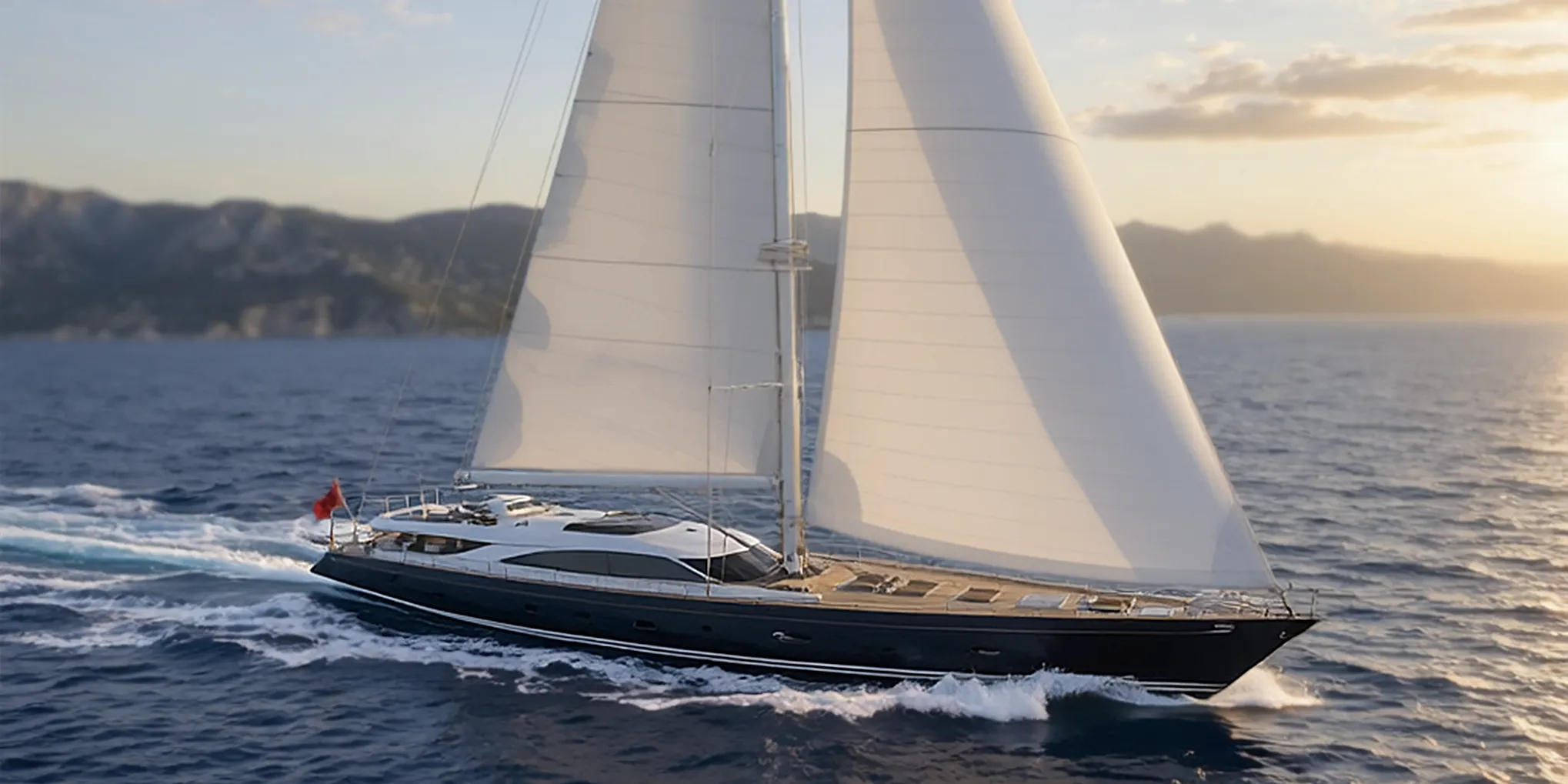 Sailing yacht in professional operation