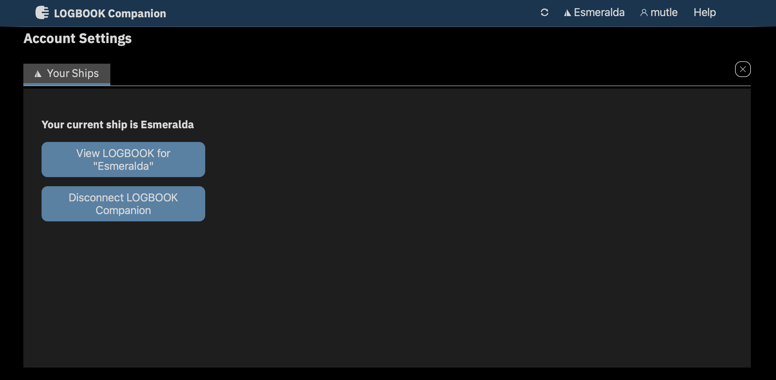 Account settings Companion