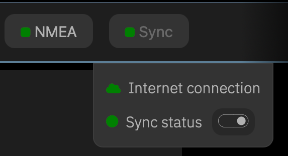 Internet and sync active