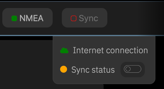 Internet active, sync off