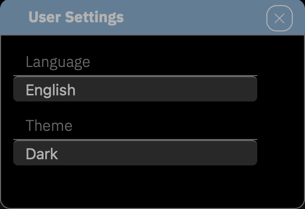 The dialog <strong>User Settings</strong>