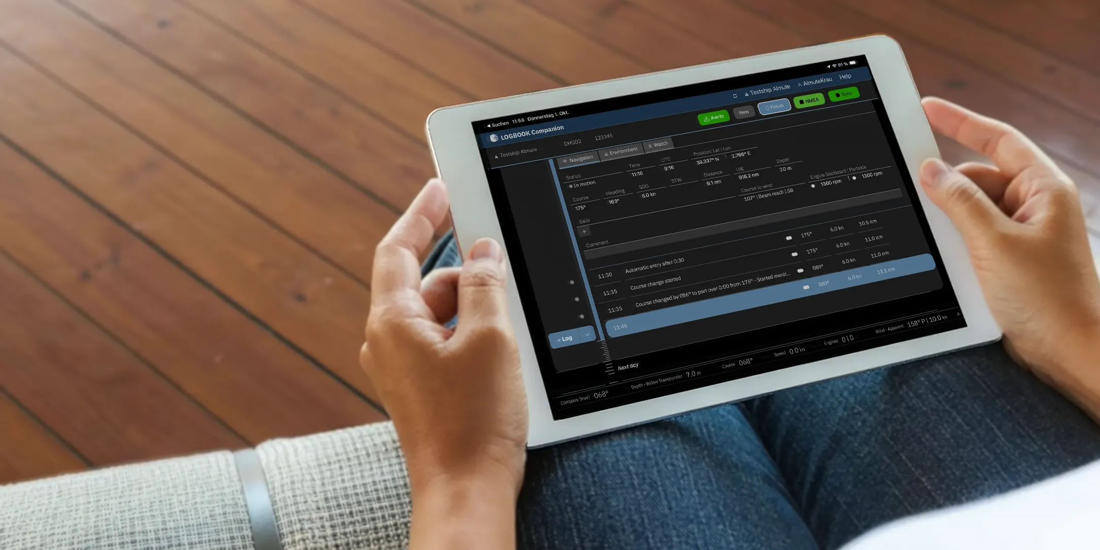 LOGBOOK Companion on a tablet